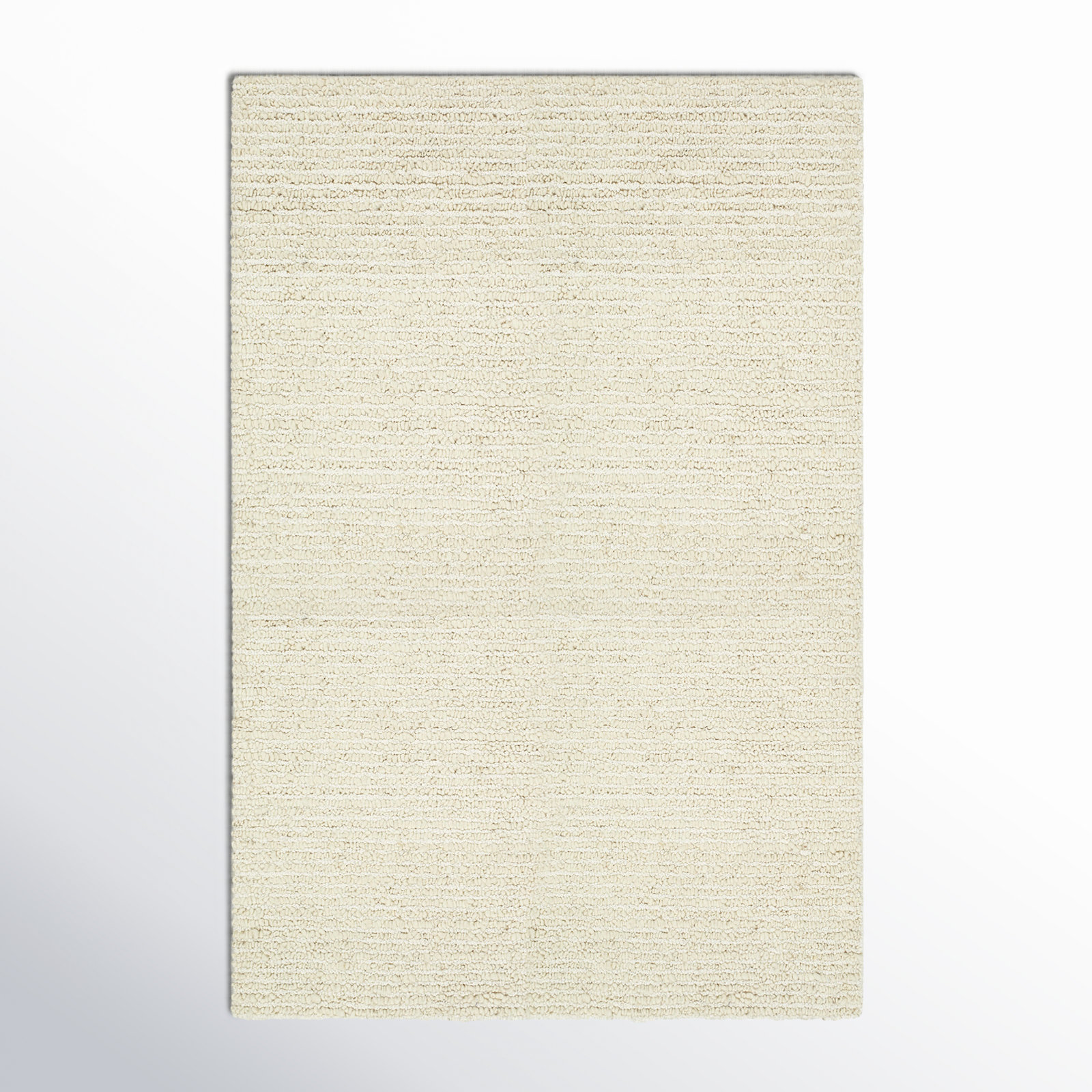 Amhurst Handmade Wool Cream Rug, Rectangle 6' x 9'