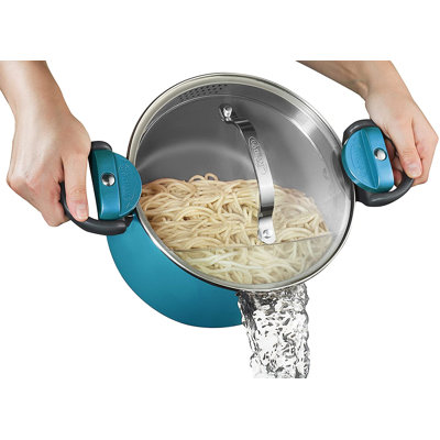 Gotham Steel Stock Multipurpose Pasta Pot with Strainer Lid & Twist and Lock Handles