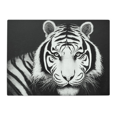 Monochrome Tiger Vol.3  Glass Chopping Board