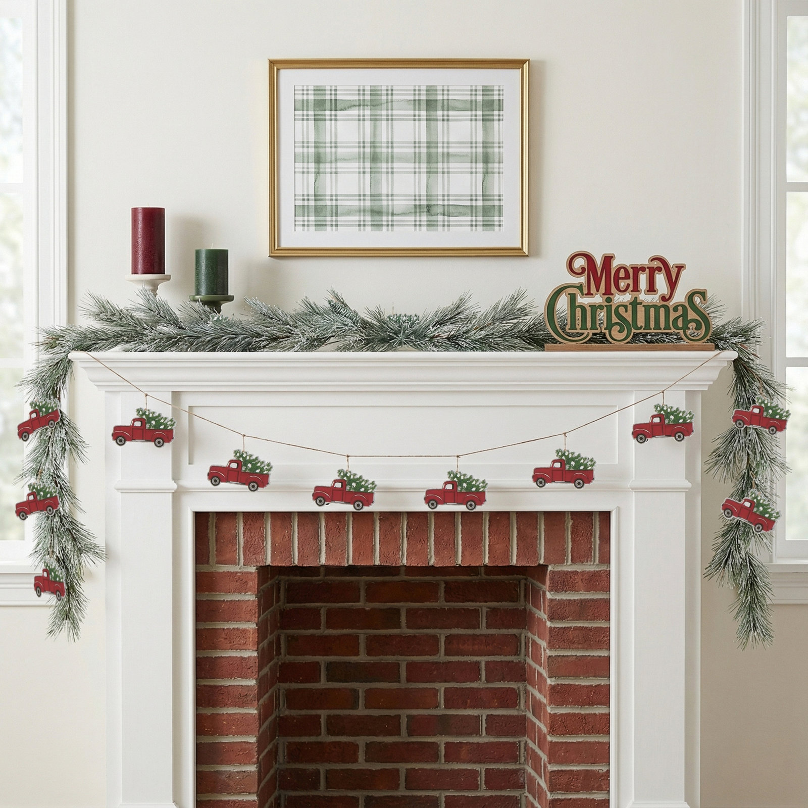 72" Metal Truck Christmas Garland