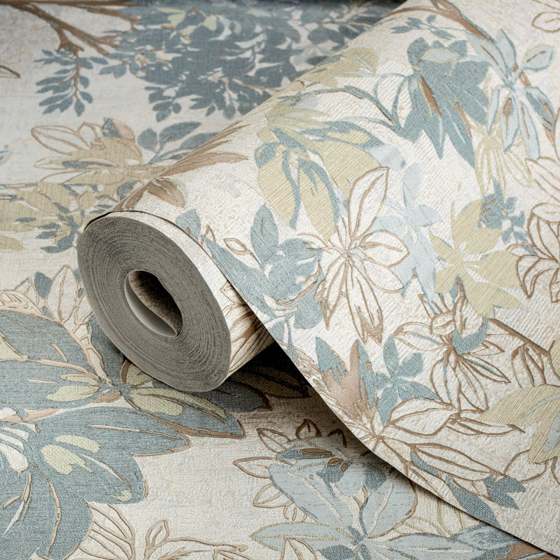 Rouleau de fleurs Aakin, Beige et vert