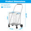 Chariot d'épicerie pliable avec fond en filet, chariot utilitaire robuste de 200 lb avec roues pivotantes à 360 ° pour la lessive et le magasinage