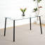 Table et chaise en verre de conception simple pour salle à manger transparente trempée avec chaises