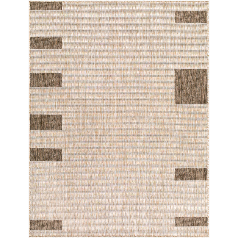 Galey Alix x Livabliss Boxwood Outdoor Machine Woven Rug, Rectangle 5'3" x 7', Tan