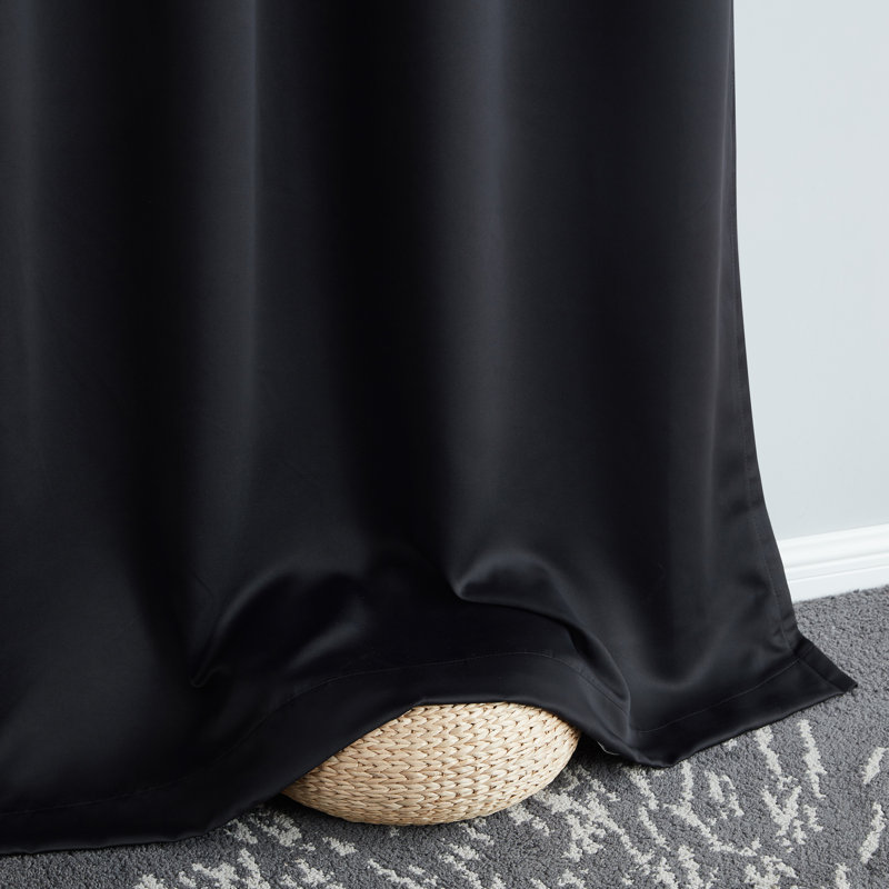 Arbas Curtain Pair, 52" W x 96" L, Black
