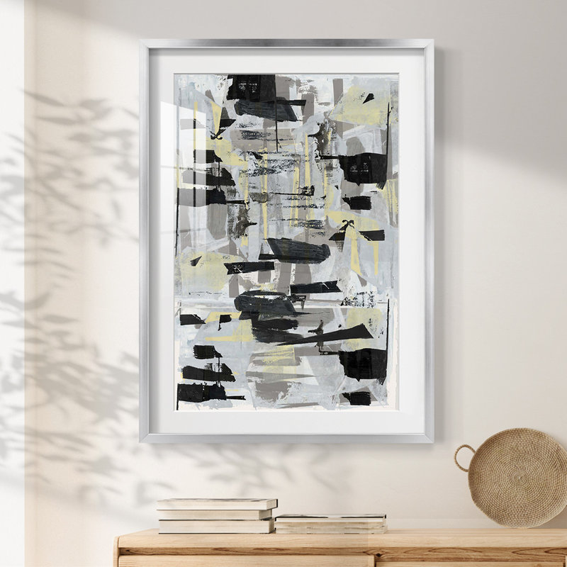 «Tiles & Texture Abstract Angles III», reproduction encadrée, H 25,5 po x l 17,5 po, Argent argent