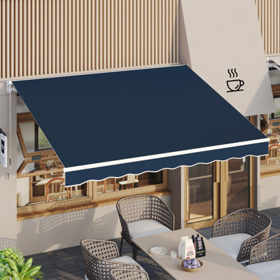 AECOJOY Manual Retraction Slope Patio Awning