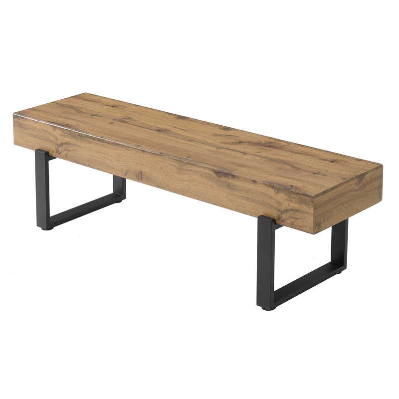 Banc rembourré pour chambre à coucher, Bois naturel délavé