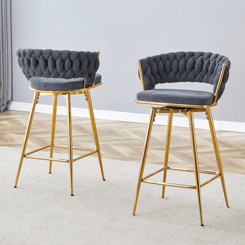 Tabourets pivotants avec matériaux de qualité supérieure pour une utilisation polyvalente, Doré, Gris foncé, 2