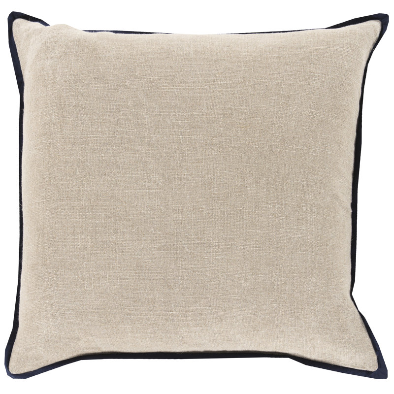 Floral Linen Throw Pillow, Cobalt, Polyester