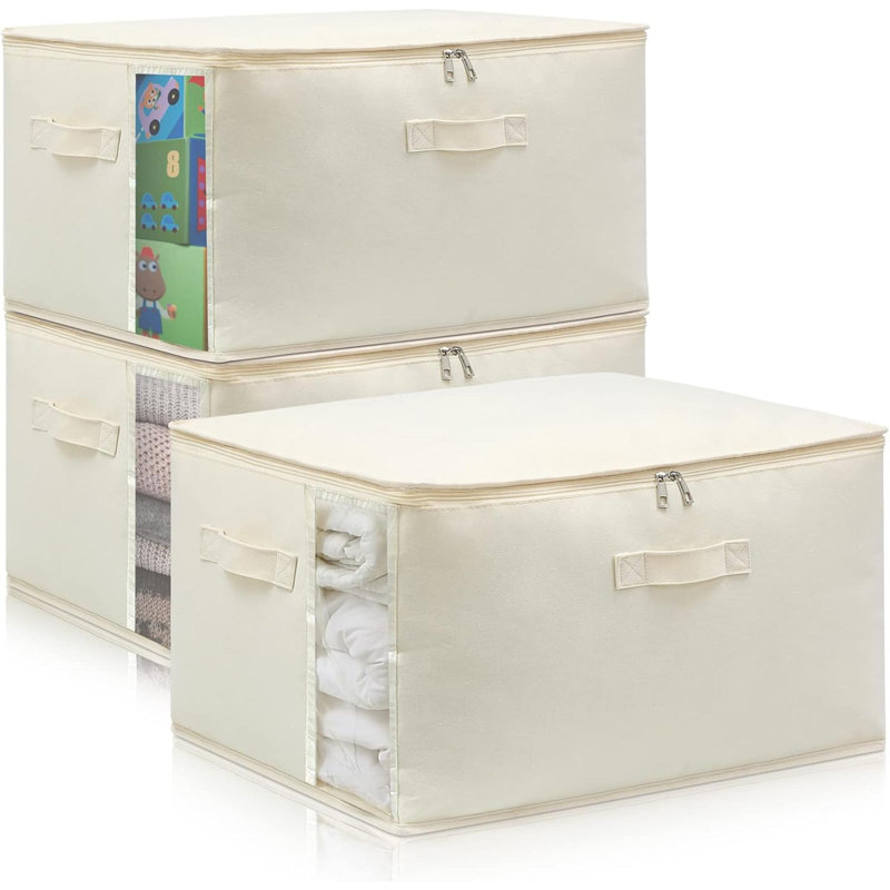 Comforters Bags Closet Organizers And Storage For Quilts Clothes Organization Containers Bins With Sturdy Zipper, Clear Window  For Sweaters Blankets Storage Bedroom Collapsib