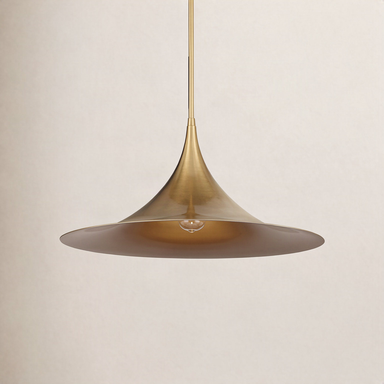 Lorient Single Light Dimmable Pendant, Warm Brass