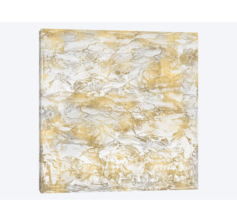 «Textural with Gold III», impression sur toile, H 12 po x l 12 po x P 0,75 po, Pas de tapis, Toile tendue