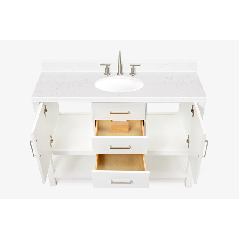ARIEL Magnolia 48 Single Bathroom Vanity with Top, White