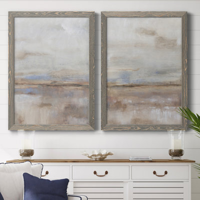 Overcast Day I - ensemble de 2 peintures encadrées