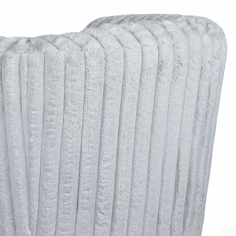 Fauteuil à billes en velours Mira, Gris clair