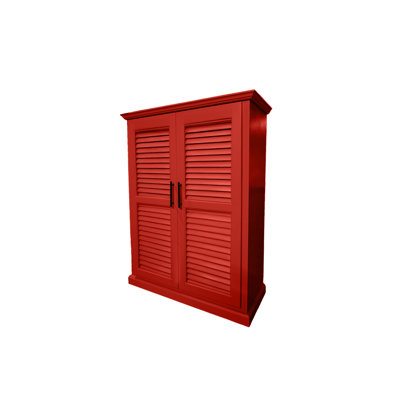 Shutter Style Solid Wood kitchen Pantry Cabinet