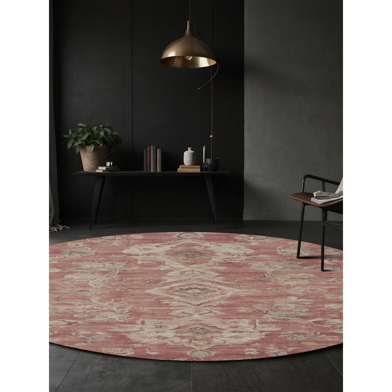 Tapis brun soyeux et moelleux, Rond 3 pi