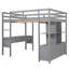 Lit mezzanine avec bureau intégré, tablettes de rangement et tiroirs-2120988289