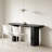 Matte Black Minimalist Console Table With Open Base For Entryway Decoration