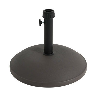 Base de parasol ronde 19,3 pouces, béton et résine, 1 pièce, support de parasol, brun, stabilité robuste de 68 livres