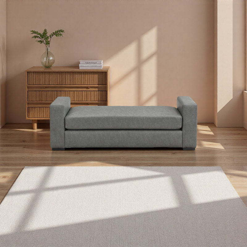Repose-pieds élégant et durable en similicuir, Gris