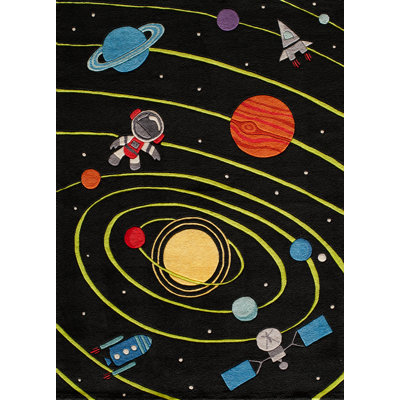 Tapis noir touffeté à la main Cecelia