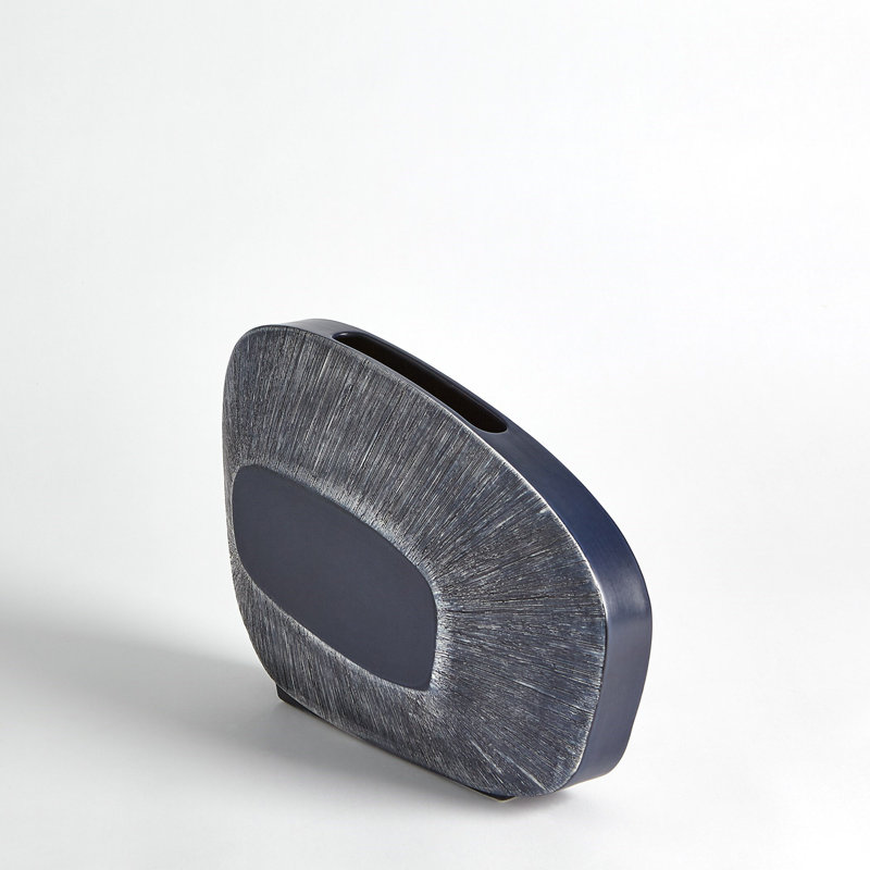 Vase de table en céramique fabriqué à la main, Bleu