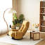 Chaise longue en métal jaune avec tête et taille réglables, confort d'assise long, chaise rotative rotative à 360 degrés et métal, housse de revêtement de siège-2113921807