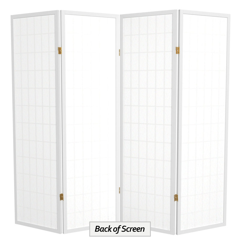 Paravent haut pliable 58,75 "Alex, Blanc, 4 panneaux