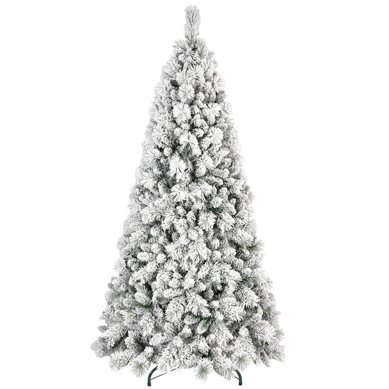 Arbre de Noël 4 pi avec 350 extrémités - PVC enneigé et branches à aiguilles dures, structure à charnières pour une installation facile, support en métal stable - arbre de Noël réaliste
