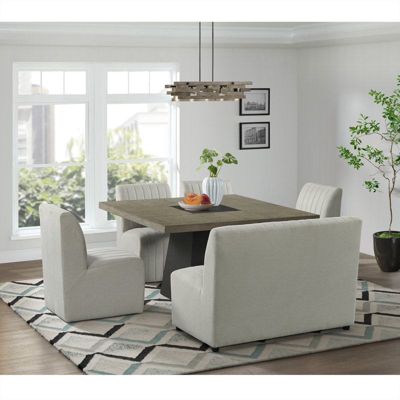 Christianson Breakfast Nook Dining Set, 6 Pieces: Table, Sofa, 4 Chairs