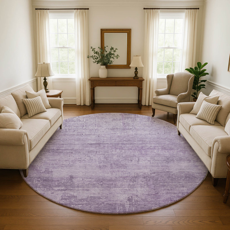 Premium Machine Washable Filiberto AMF1650 Abstract Rug, Round 8'