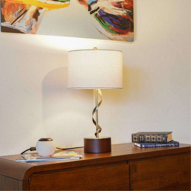 Lampe de chevet lampe de chevet lampe de bureau en bois massif lampes de lecture créatives en bois massif lampe de table en métal torsadé 110V