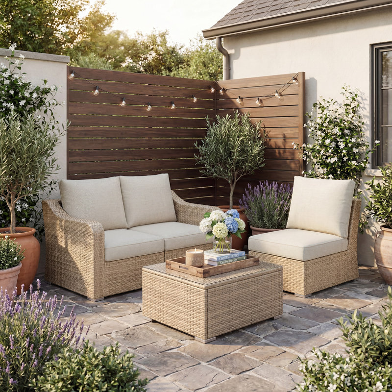 3-Piece Outdoor Furniture Set, 3, Light Brown