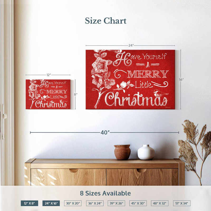 Tableau noir «Merry Christmas» - rouge, H 16 po x l 24 po