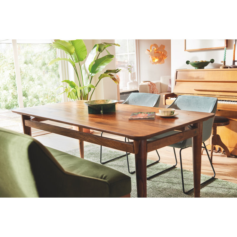 Eleta Solid Wood Dining Table, 76cm H x 180cm L x 90cm W
