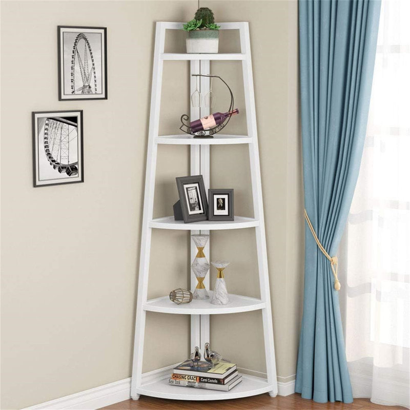 70.07" Tall Corner Shelf, White