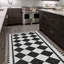 Zack Black Victorian Tile Design Kitchen Mat - 66 x 120 cm