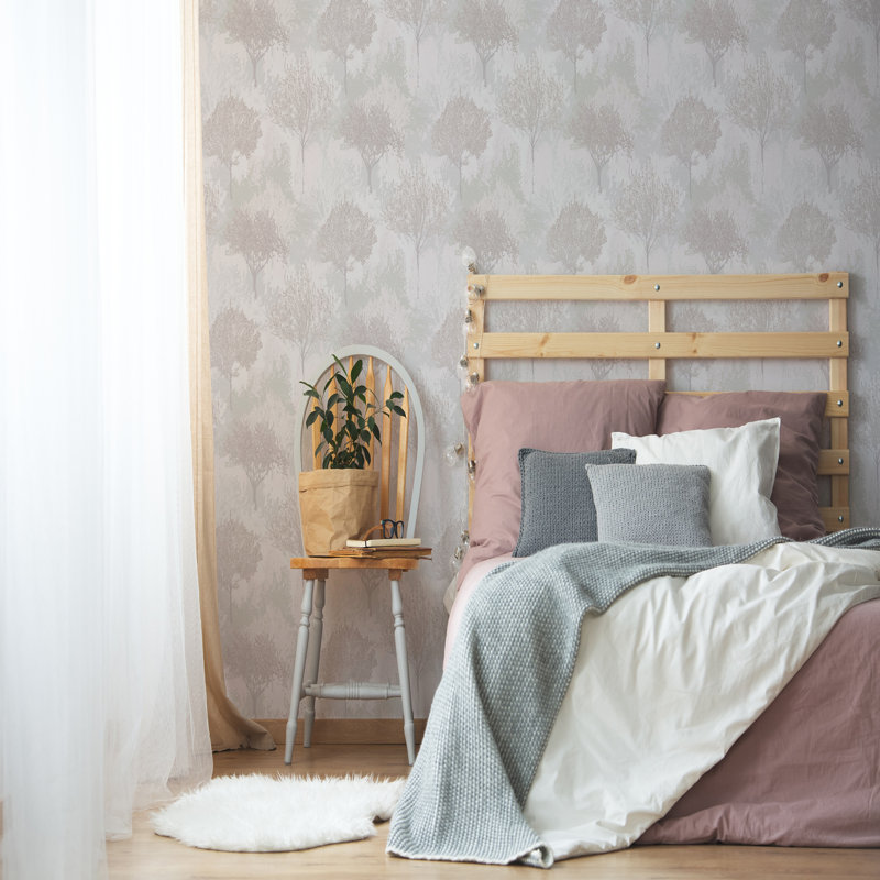 Rouleau de papier peint L 33 pi x l 21 po Zen Birch, Mauve