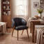 Chaise rembourrée avec pieds en bois-1950106058
