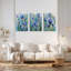 «Blue Iris», reproduction d'art sur toile tendue sur toile, ensemble de 3-1530589570