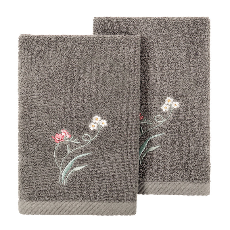Essuie-mains en coton turc, Gris anthracite, Fingertip Towel-2Pack