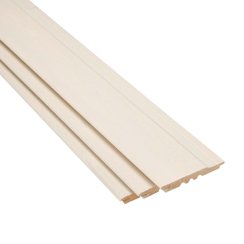 Viking Painted Cladding TG Shiplap Oyster White (L) 2.4M (W) 146Mm (T) 19Mm Pack Of 6 Pieces (1 Bundle)