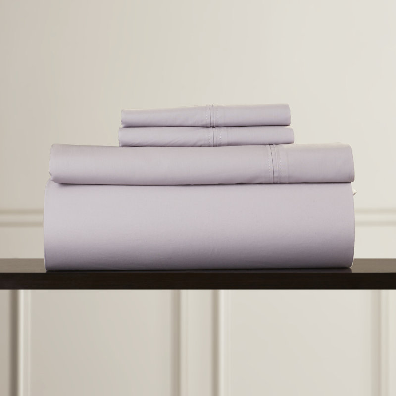 Twin Light Ivory Egyptian Cotton Percale Sheet Set