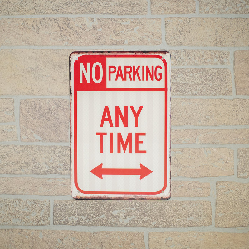 8x12 Metal Red White No Park Any Time Arrow Private Driveway Street Warning Sign 8x12 Metal Red White No Park Any Time Arrow Private Driveway Street Warning Sign