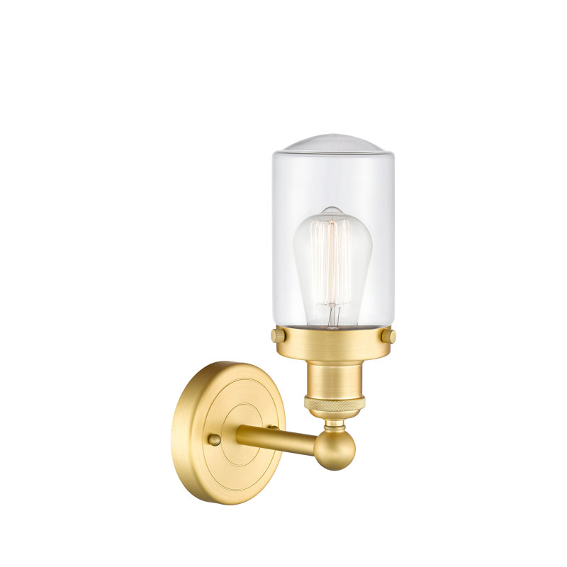 Cantril Armed Sconce, Clear, Satin Gold