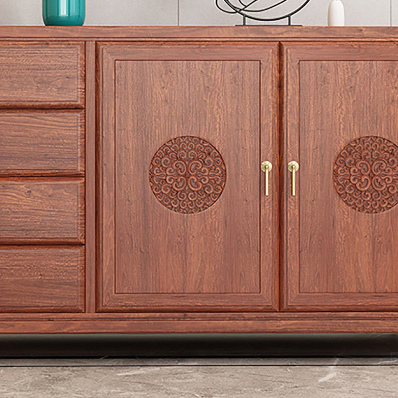 Buffet en bois massif de style chinois, Rouge