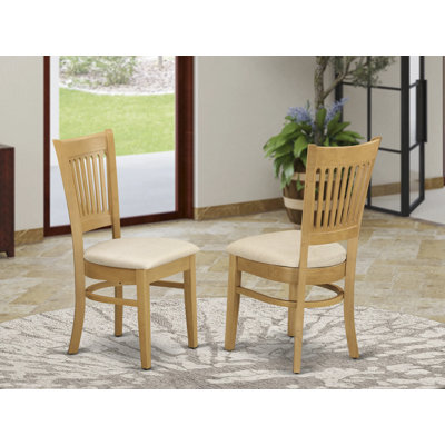 Chaises de salle à manger Vancouver - Ensemble de 2 chaises en tissu de lin, chêne