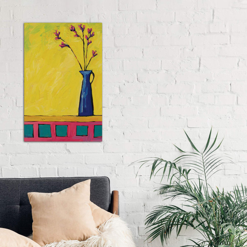 Blue Vase With Flowers - Wrapped Canvas Painting, 66.04 cm H x 45.72 cm W x 1.91 cm D